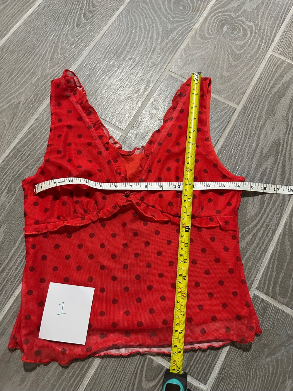 Red Polka Dot Ruffle Tank Top